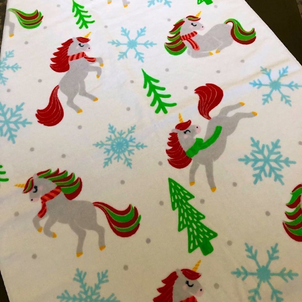 NWT Christmas Unicorns Bath Towel